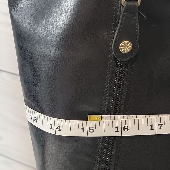 Isacc Mitzrah Imtory Black Knee-High Leather Boots Womens Size 7 - Picture 7 of 15